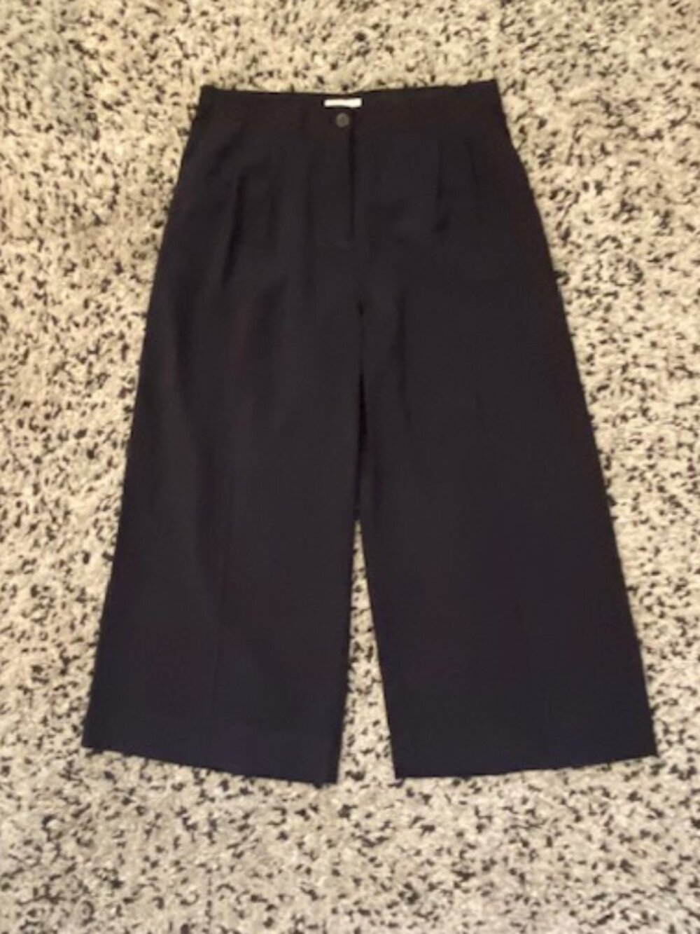 H&M NWT High Waist Wide Leg Cropped Palazzo Pants Size 14  Midnight Blue Pala